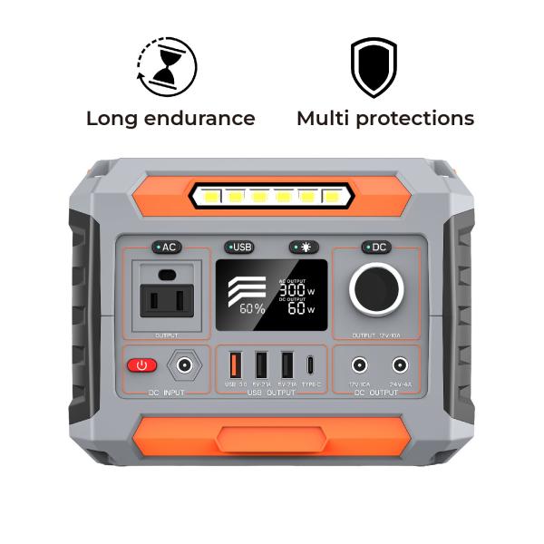 300W 270Wh Portable Solar Camping Power Station With Pure Sine Wave Inverter Lithium Ion Battery