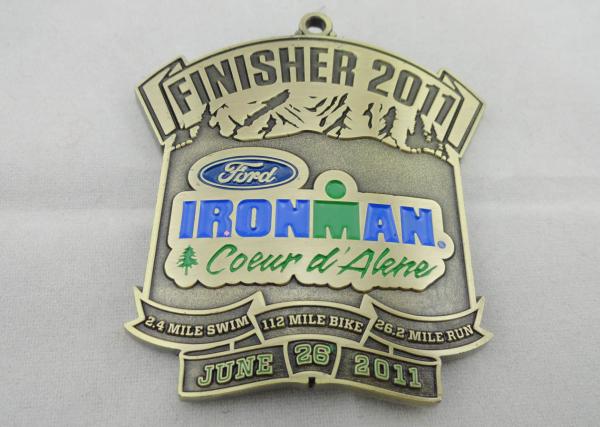 Zinc Alloy / Brass / Copper Ford transparenEnamel Medal, Custom Back Side Curved Medals for Swimming, Football, Marathon