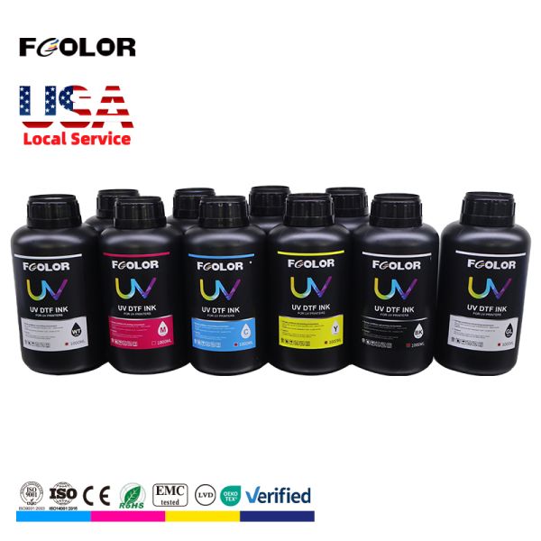 FCOLOR No Powder 3D TPU UV Ink 1000ML for T shirt Jersey Label Logo Transfer