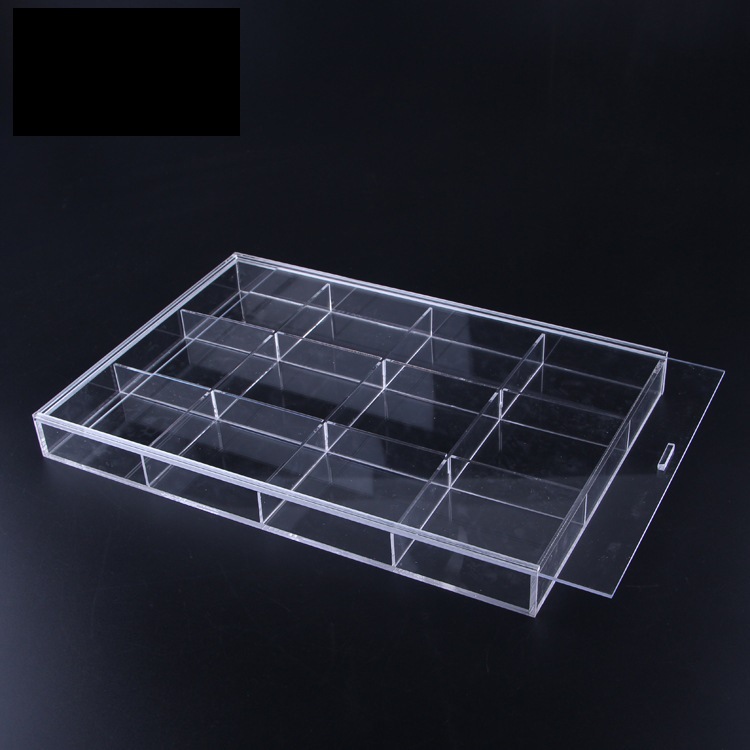 Modern 30-Cell Transparent Acrylic Storage Box with Cover Jewelry Ring Gemstone Bead Tray Loose Bead Holder