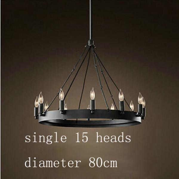 Wrought iron Chandelier art retro industrial Black LOFT restaurant bar clothing candle Chandelier(WH-CI-116)