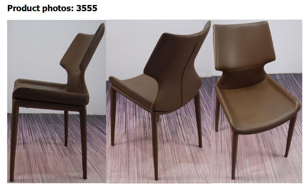 PU Leather Cushion Metal Legs 45.5cm Modern Dining Chair