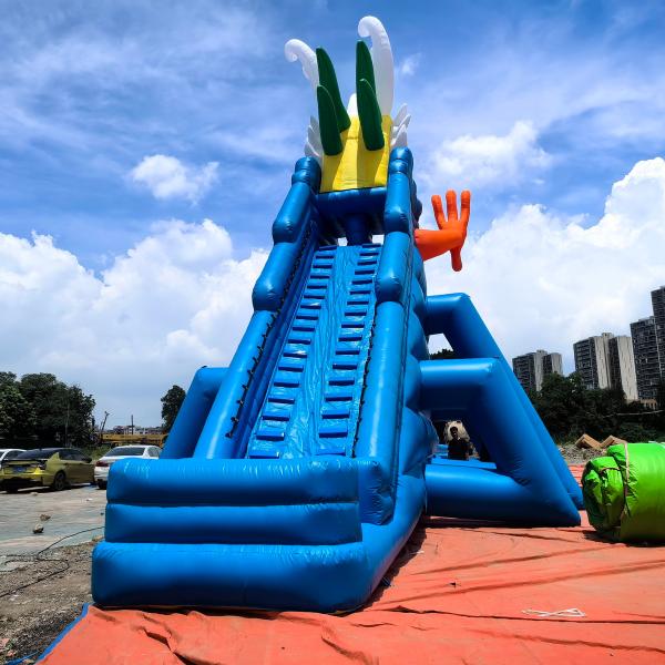 Tobogán acuático inflable, tobogán largo alto, modelo Dragón con PVC grueso, buena calidad, más piscina para niños, parque infantil al aire libre