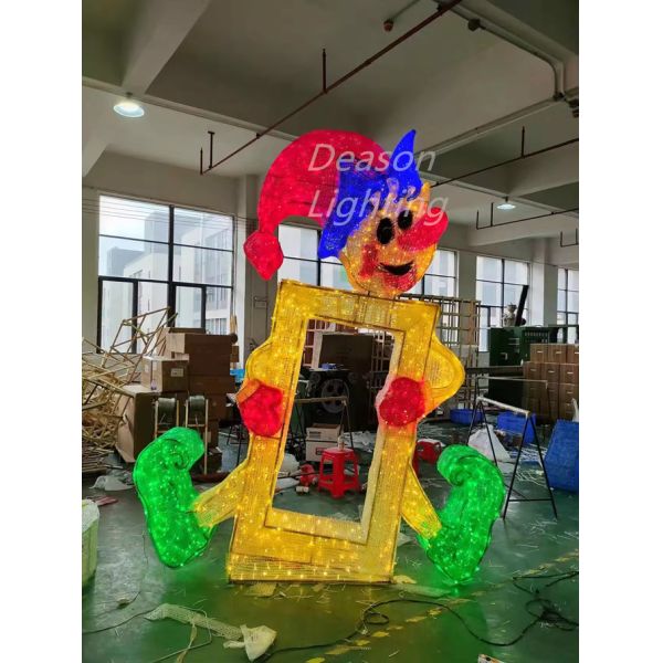 christmas motif light elf photo op outdoor decoration