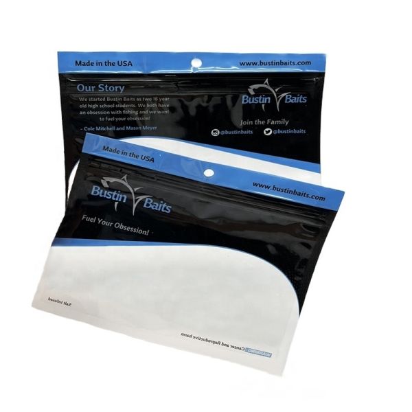 Customized Size Zipper Bag Soft Plastic Packaging Fishing Lure Bait Bags Custom Printed Aluminum Foil for Fishing Worms