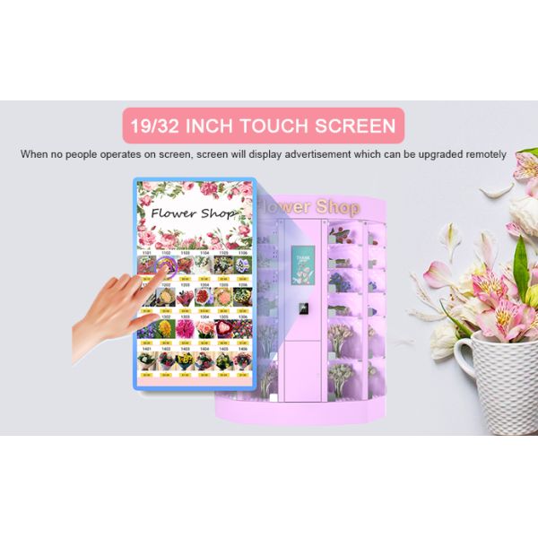 Шкафчик торгового автомата цветка обслуживания собственной личности автоматический 24 часа для цветочного магазина