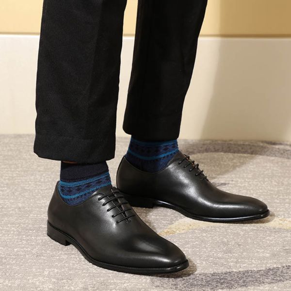 Genuine Leather Men's Dress Shoes Italy Stylish Black / Brown Business Shoes