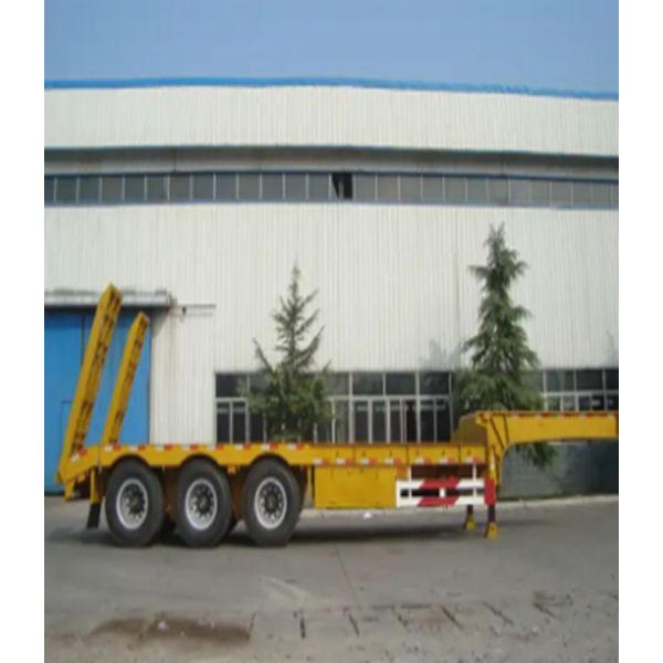Высокая устойчивость и высокая безопасность Три оси много оси 50тонной полезной нагрузки низкая кровать низкий прицеп для сельскохозяйственной машины