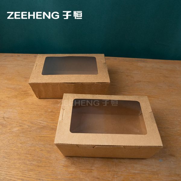 Window Brown Kraft Paper Box Thickness 337gsm With Pe Coating Recyclable