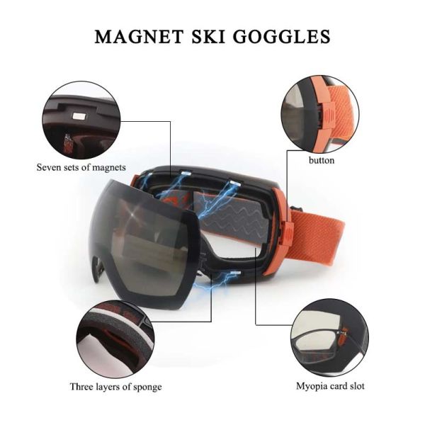 OEM Ski Snowboard Goggles with Customizable Design and Anti-fog/UV400 Protection