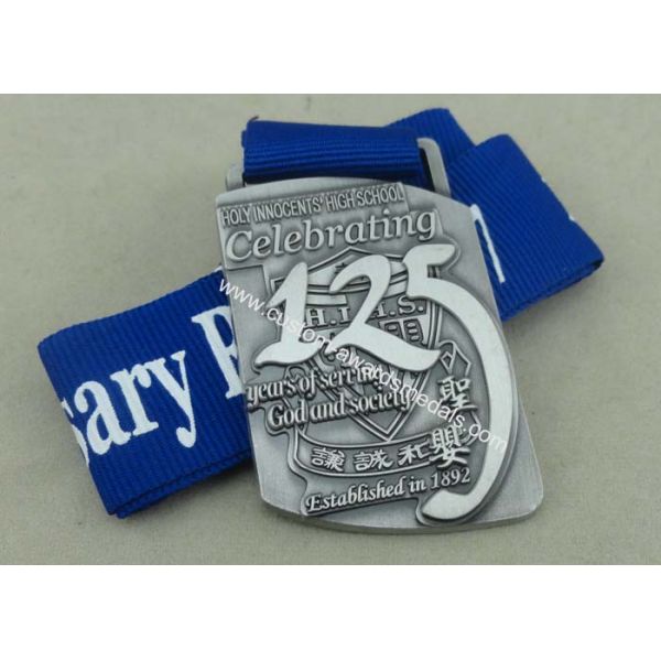 Zinc Alloy Die Casting Medals 3D Awards Sport Medals , Running Marathon Ribbon Enamel Medals
