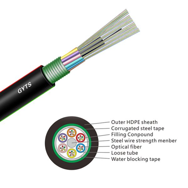 GYTS Fiber Optic Cable 48 Core G652D Steel Central Strength Member