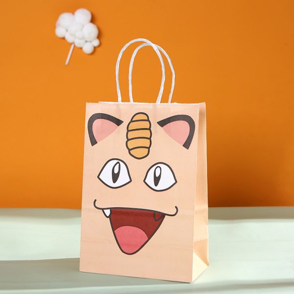 Jigglypuff Squirtle Monsters Theme Kraft Paper Gift Bag for Children's Birthday Party