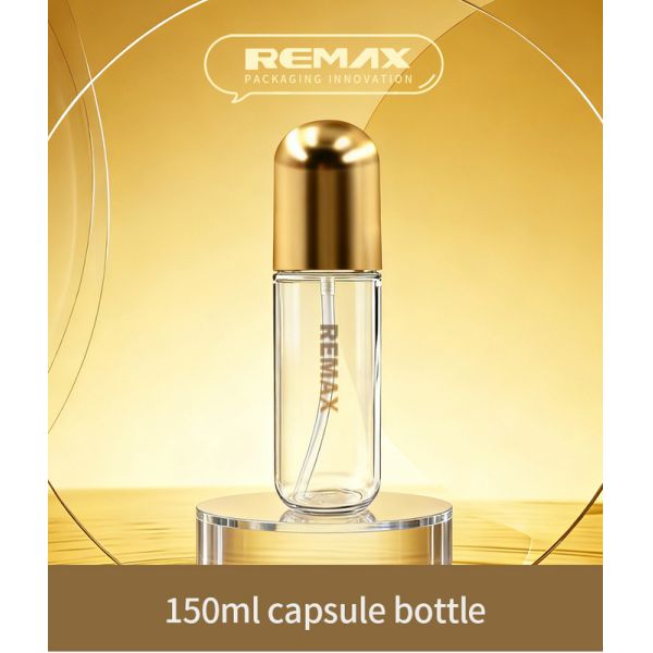 150ml Transparent Plastic Capsule Bottle with Gold Lid  Cosmetic