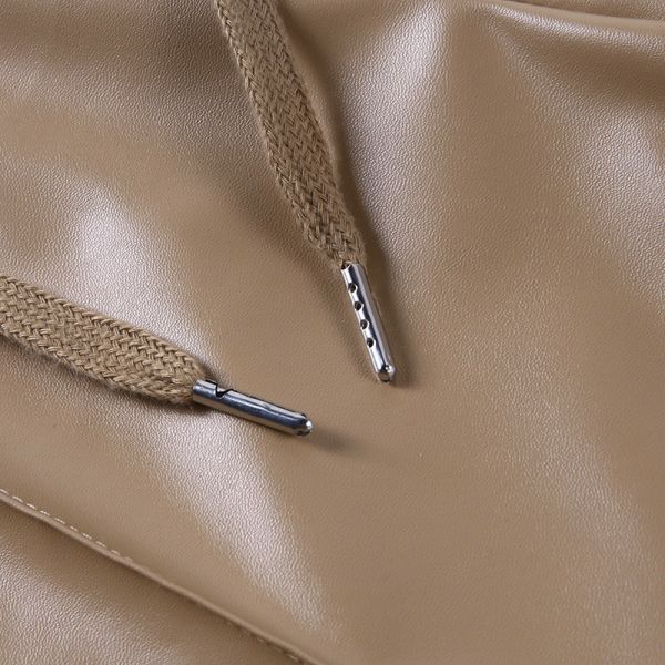 Slim Women's High Waisted Leather Pants Temperament Ribbing Splicing