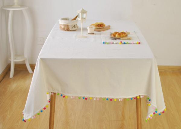 Customized Personalized Fashion Gifts Polyester Handmade Decor White Table Cloth