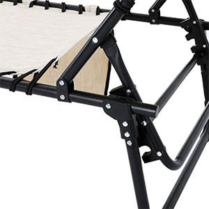 Patio Chaise Lounge Chair for Outdoor with Detachable Pocket and Pillow, Portable Sun Lounger Recliner for Beach