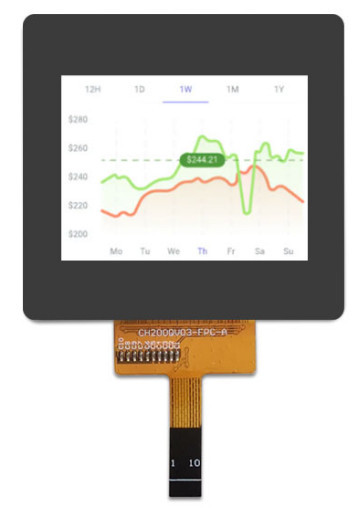 1000  High Brightness  Small Lcd Panel 320*240 Pixels with Black Glass Cover