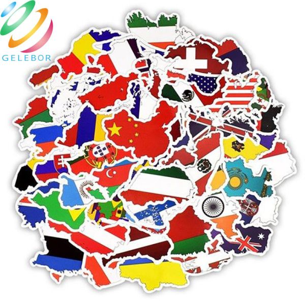 World Countries Flag Patriotic Window Decals Stickers For Notebook Stationery
