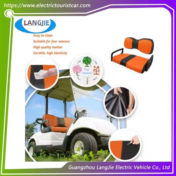 Couverture en cuir du siège de voiture du club de golf et dossier Couverture orange du siège