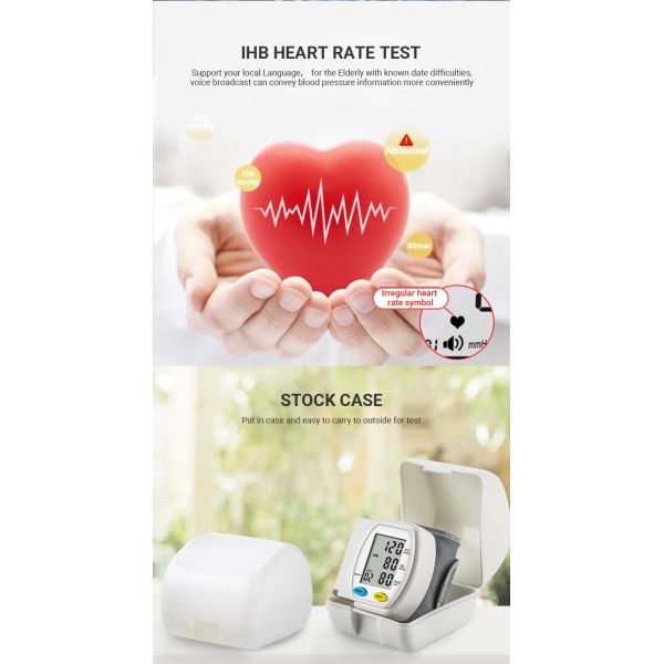 Electronic Automatic Cuff Wrist Digital Blood Pressure Monitor 0-37.3kpa