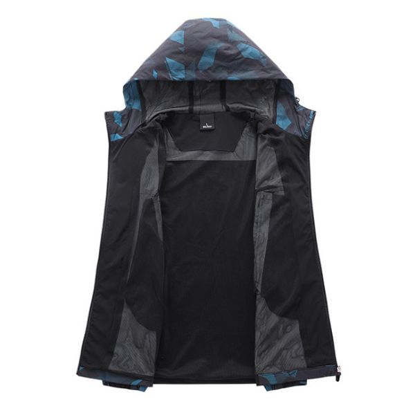 Пальто горы голубых серых людей куртки Windbreaker камуфлирования на открытом воздухе