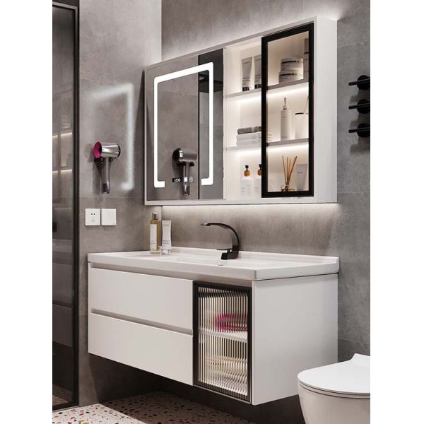 80*60cm Wall Mount Bathroom Vanity Plywood Mirror Cabinet Different Colors