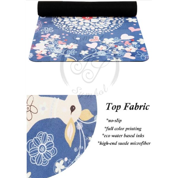 Color Printing Suede Anti-Slip Yoga Mat, Gymnastics Mats, Microfiber mats for Hot Yoga Pilate, Suede mat manufacture