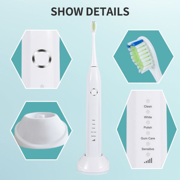 Multifunctional 1200mAh Travel Electric Toothbrush Intelligent Portable