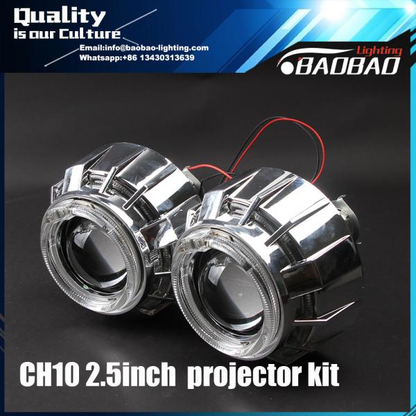 CH10  2.5inch H1 bixenon hid projector lens light with Double Crystal angel eye