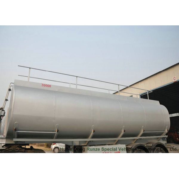 2 Axles Stainless Stee Water Tank Semi Trailer For Health Water Transport 30T- 35Ton