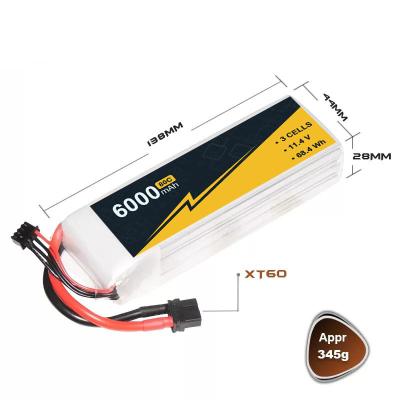 6000mAh 11,4v 3S1P FPV Bateria Lipo
