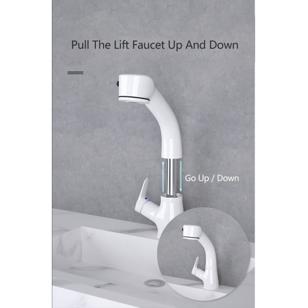 Multifunctional White Swivel Bathroom Faucet Taps For Toilet Copper Core