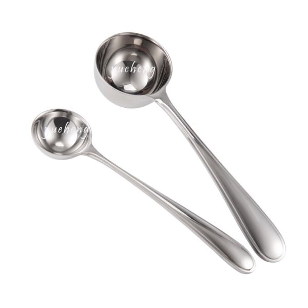 Wholesale Stainless Steel 18/8 20ml And 6ml Long Coffe Scoop Coffe Spoon Coffe Shop Scoop Measuring  Coffe Spoon