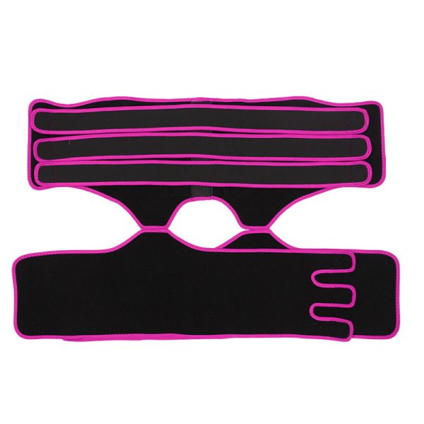 Pink 3 Straps Tummy And Thigh Trimmer Velcro Neoprene Thigh Shaper