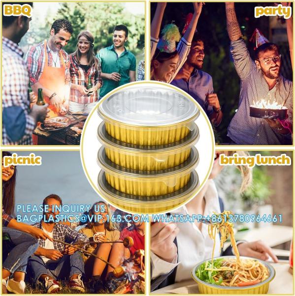 140mm Diameter 600ml Custom Logo Disposable Aluminum Foil Baking Loaf Shape Pan/Tray Aluminum Foil Takeaway