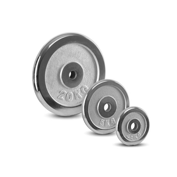 Silver Chrome Fitness Weight Plates 1kgs To 20kgs Cast Iron Dumbbell Plate