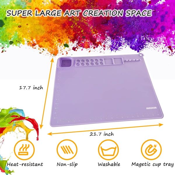 Large Silicone Painting Mat With Cup Kids Painting Mat Painting Tools For Drawing