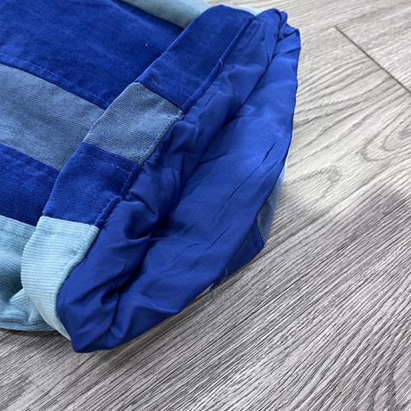 Loose Fit Men's Sweatpants With Custom Embroidery Patch And Color Blocked Corduroy Fabric