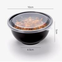 recipiente de alimento plástico aberto fácil dos recipientes para viagem descartáveis do preto 48oz