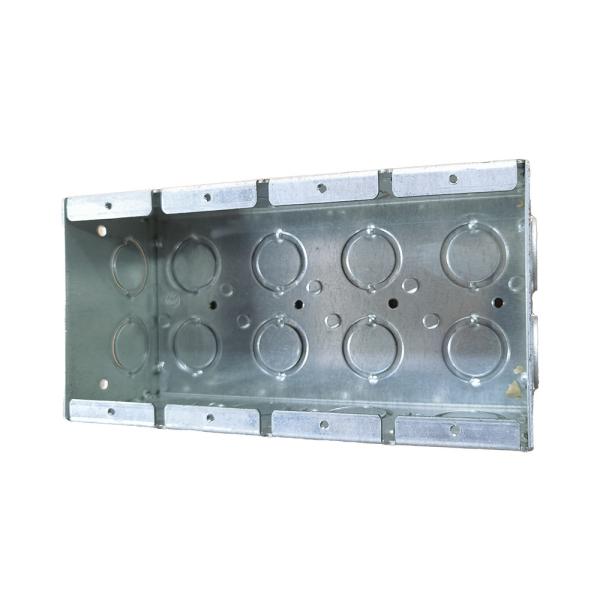 4 Gang Steel Conduit Box 1.60mm Thickness PreGalvanized  1/2 3/4 Knockouts