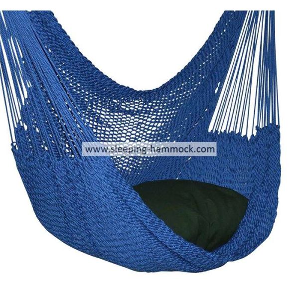 Heavy Duty Caribbean Hammock Chair , Tree Dark Blue Hanging Hammock Chair For Bedroom