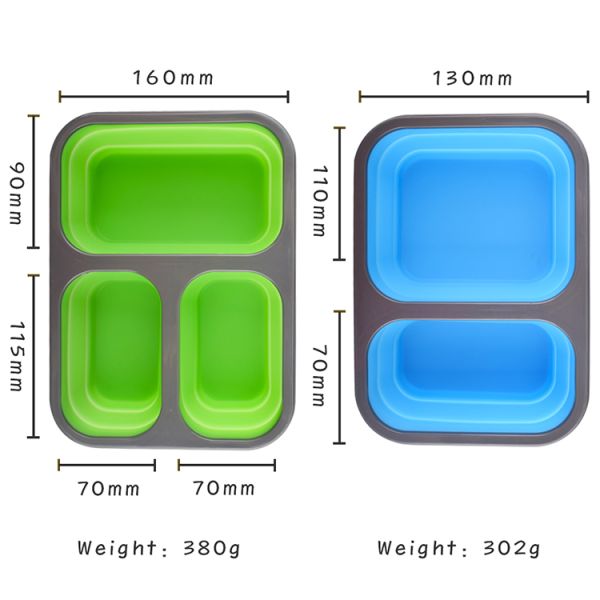 3 Compartment Children Leak Proof Bento Reusable Food Storage Containers With Fork