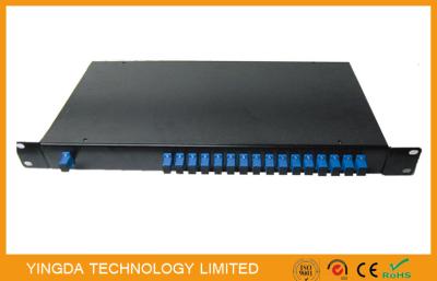 Divisor 1x16 1260-1650nm do poder da fibra óptica do PLC de Epon em 19 cabo da manutenção programada da montagem de cremalheira 2mm