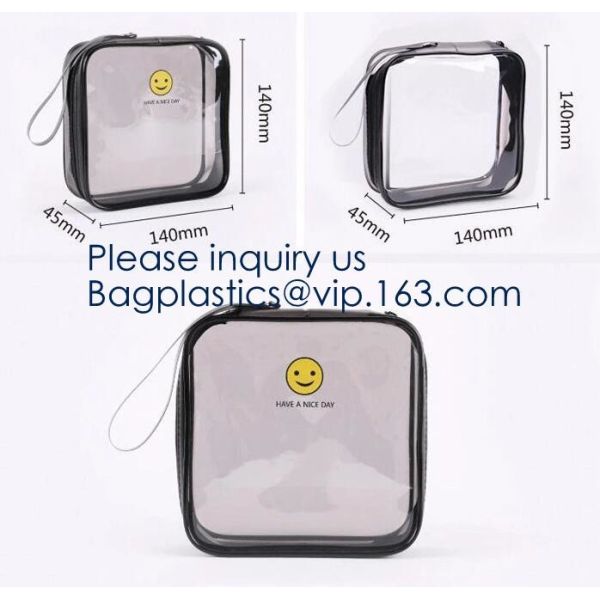 Small Clear PVC Waterproof Bag with Zipper Closure, Mini Portable Transparent Plastic Organizer Pouch for Cosmetic, Make