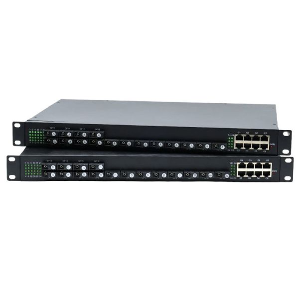 Rackmount Ethernet Gigabit Fiber Switch 16 Port SC Fiber 8 Port RJ45
