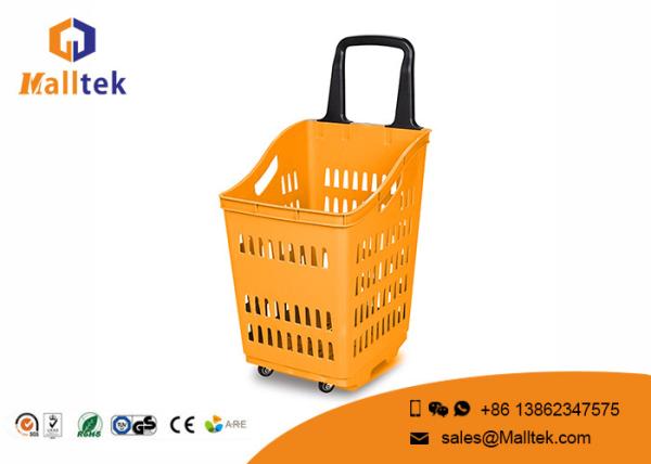 Eco - cesto de compras plástico do rolamento cinzento amigável com de alta capacidade