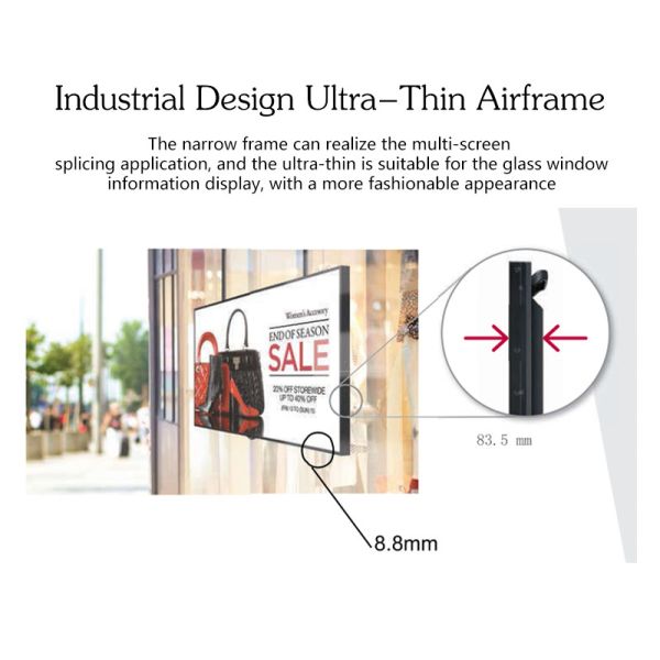 Double Sided FCC Certified 350 Nits LCD Advertising Equipment For Restaurants
