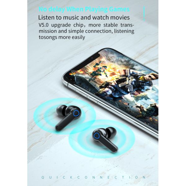 CE ROHS Bluetooth Stereo Earbuds Auto Pairing 180H Playtime