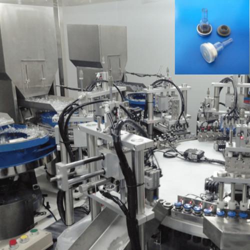 Máquina de ensamblaje de tapa de alta precisión de aluminio-plástico para la tapa de puertos de picos de bolsa IV y puertos de inyección